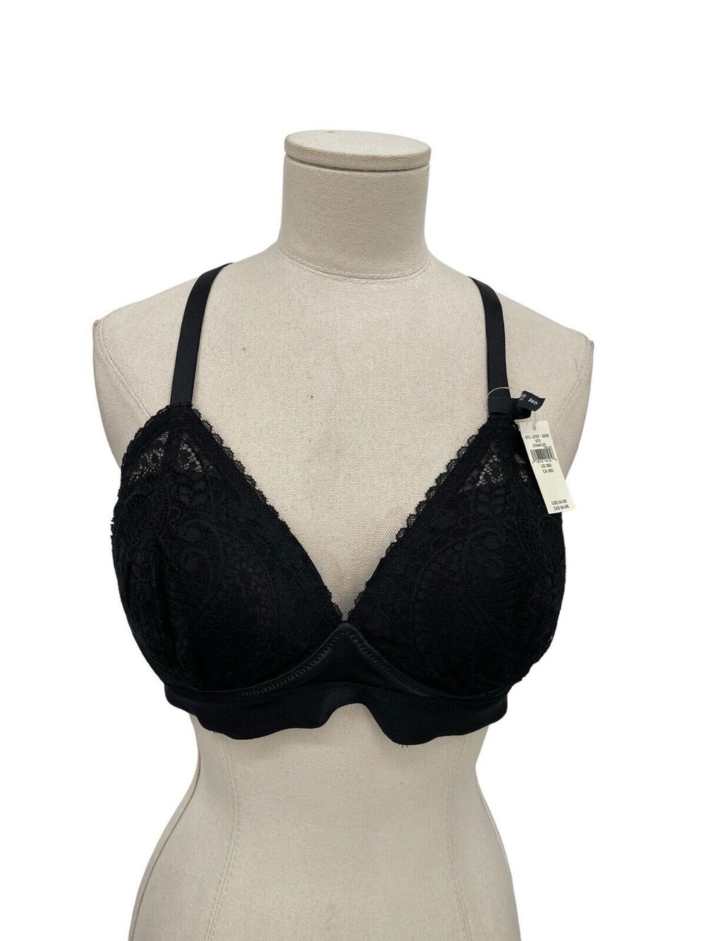NWT Aerie Real Power Balconette Bra Black Lace Size 36D